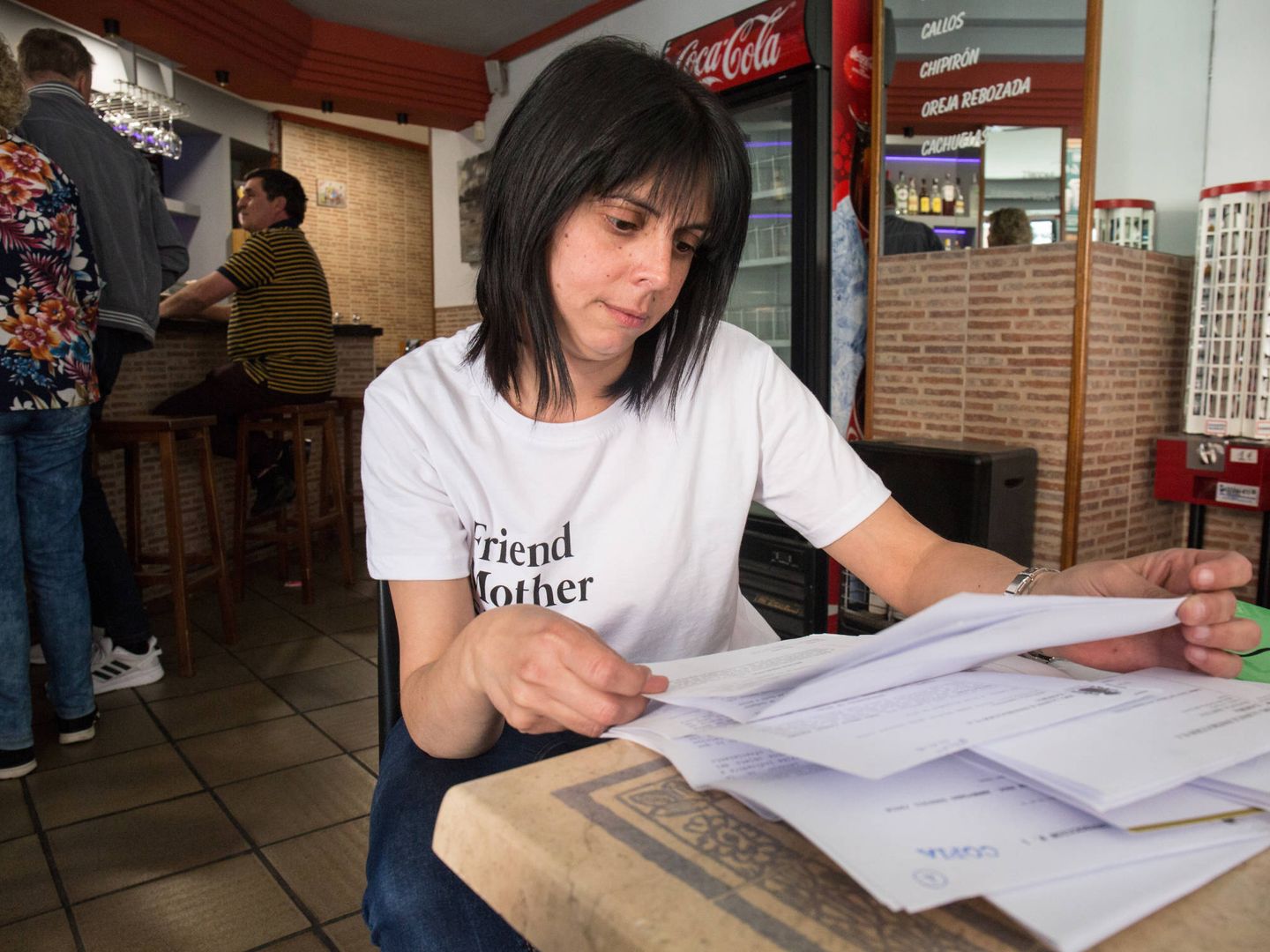 Tamara Pérez, propietaria del bar Puerta Nueva, ha denunciado a María José varias veces. (D.B.)