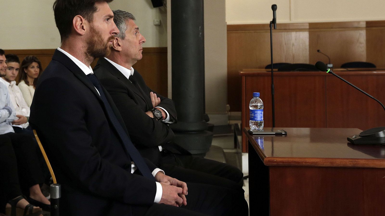 Foto: Imagen del juicio contra Messi y su padre por fraude fiscal. (EFE)