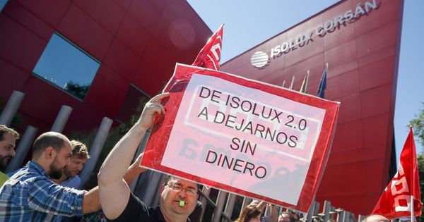 Foto: Protesta de trabajadores de Isolux.