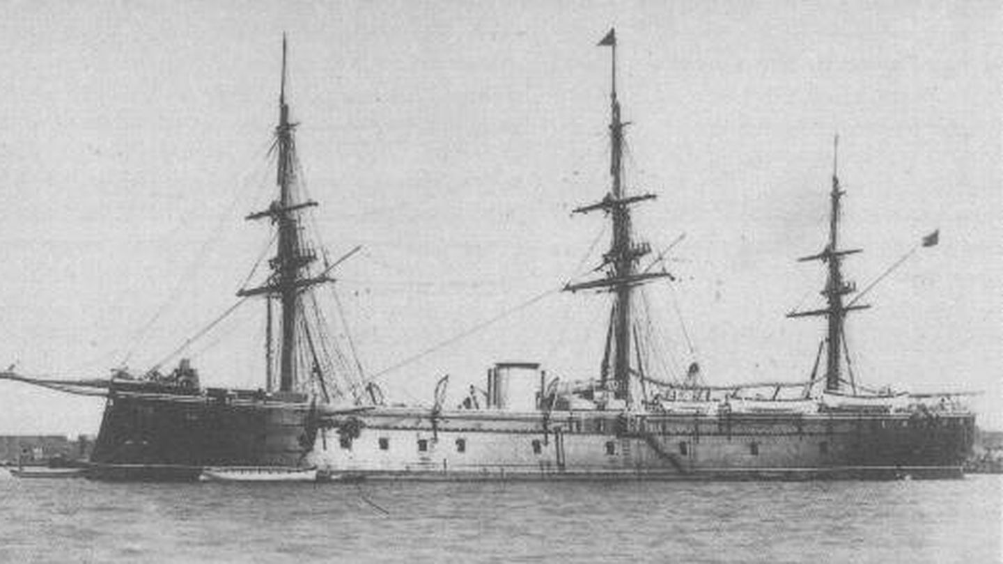 Fragata blindada Numancia, uno de los barcos de la flota española en el Pacífico. 