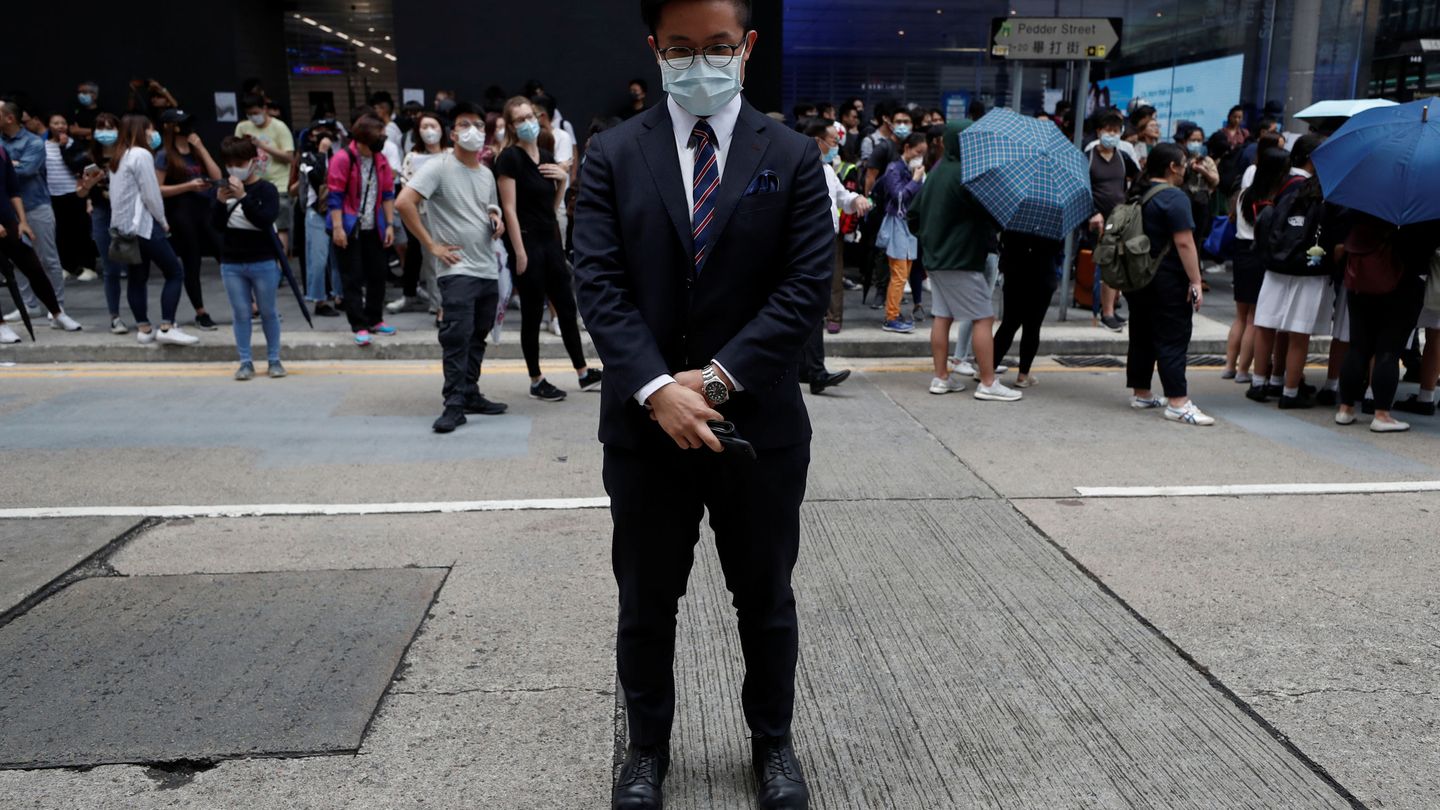 Un manifestante en Hong Kong. (Reuters)