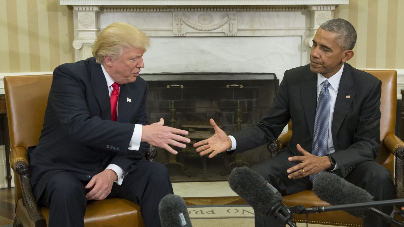 Foto: Obama recibe en la casa blanca a Donald trump. (Reuters)