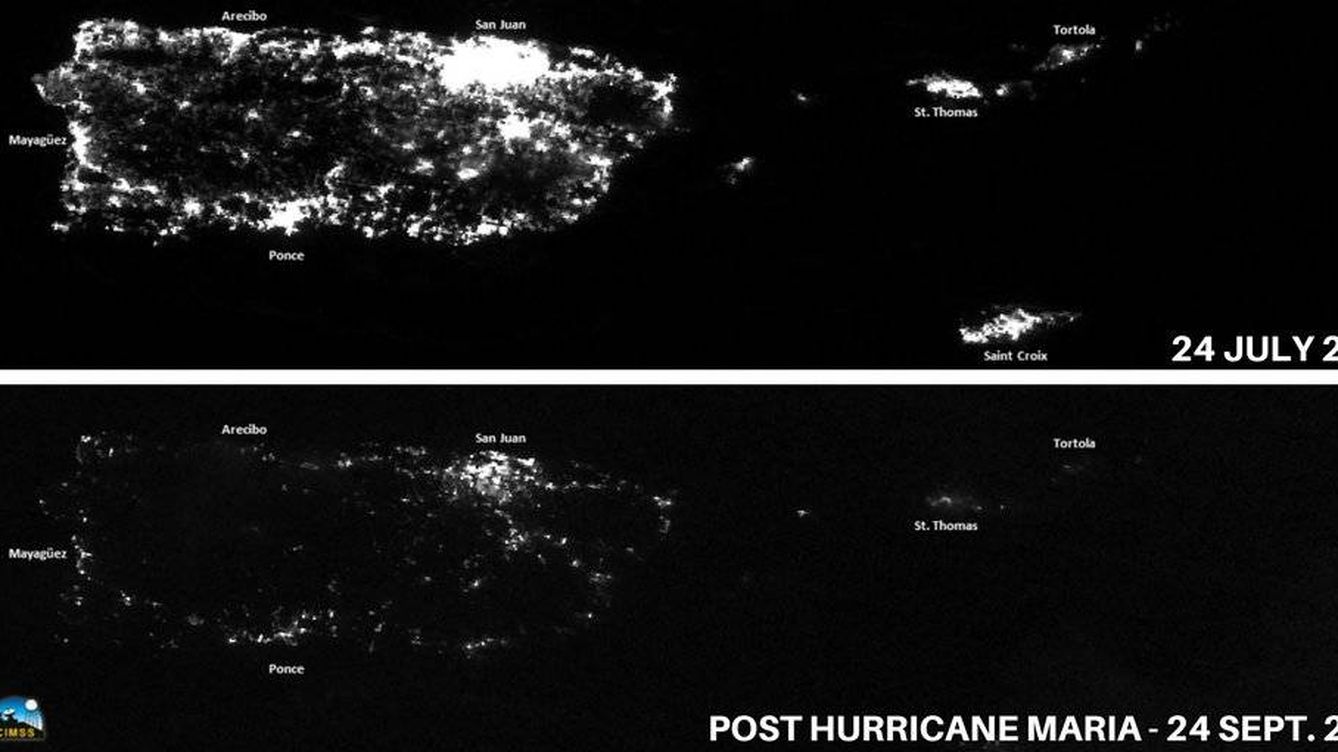 Medio año de oscuridad: la foto de Puerto Rico antes y después del huracán María