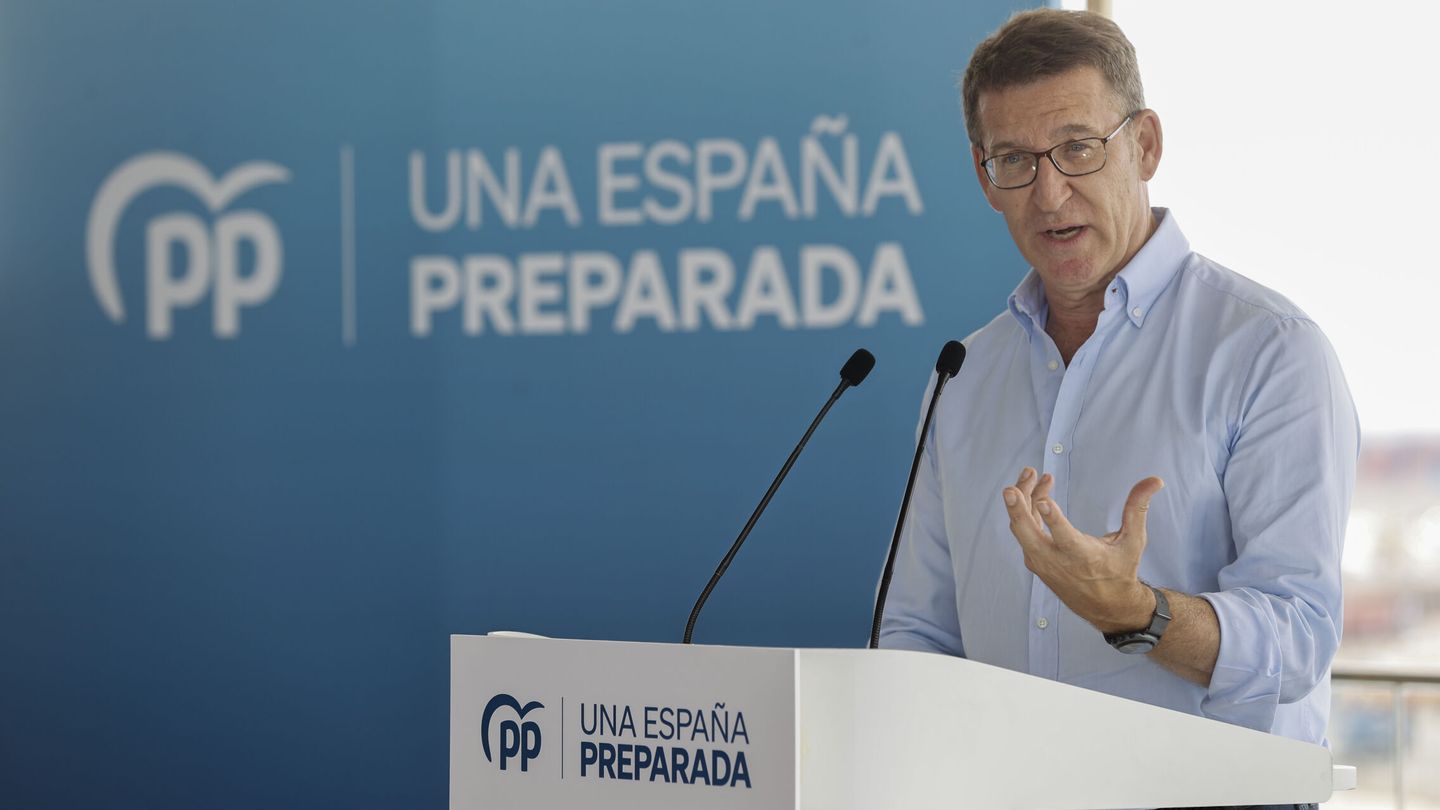 Alberto Núñez Feijóo, en un acto electoral en Valencia. (EFE/Kai Forsterling)