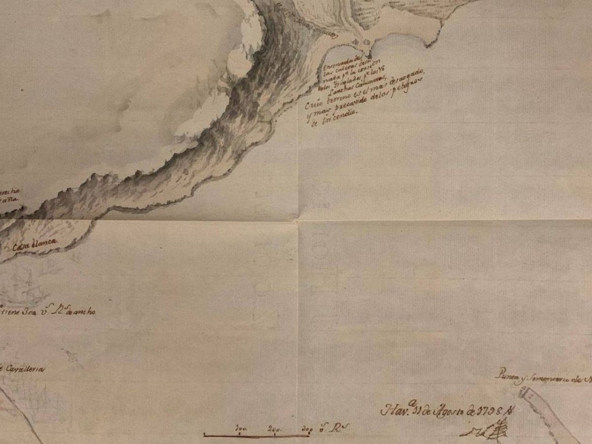 Foto: Mapa de la bahía de La Habana de 1798. (Ministerio de Cultura)