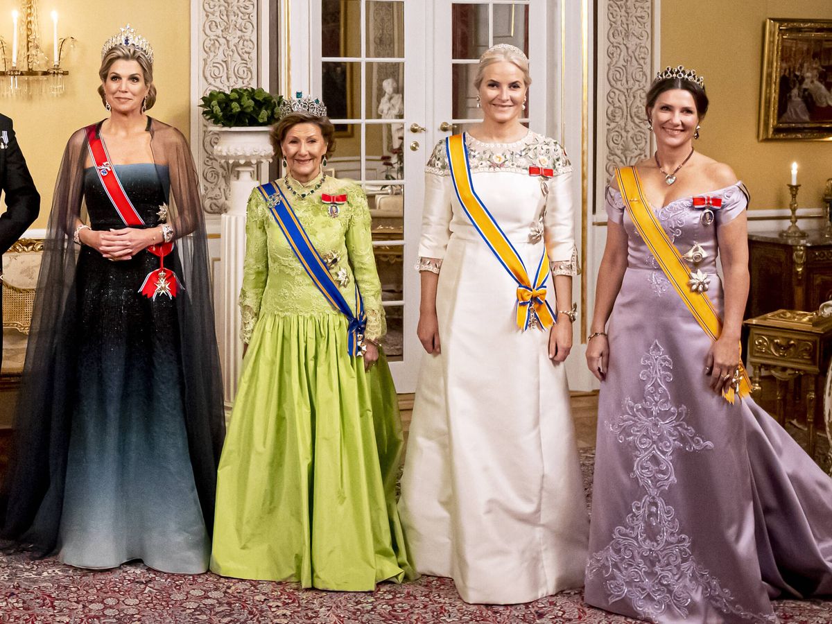 Foto: Máxima de Holanda, con las damas de la familia real noruega. (Getty)