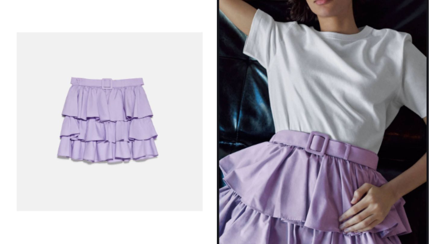 La falda de volantes de Zara. (Cortesía)