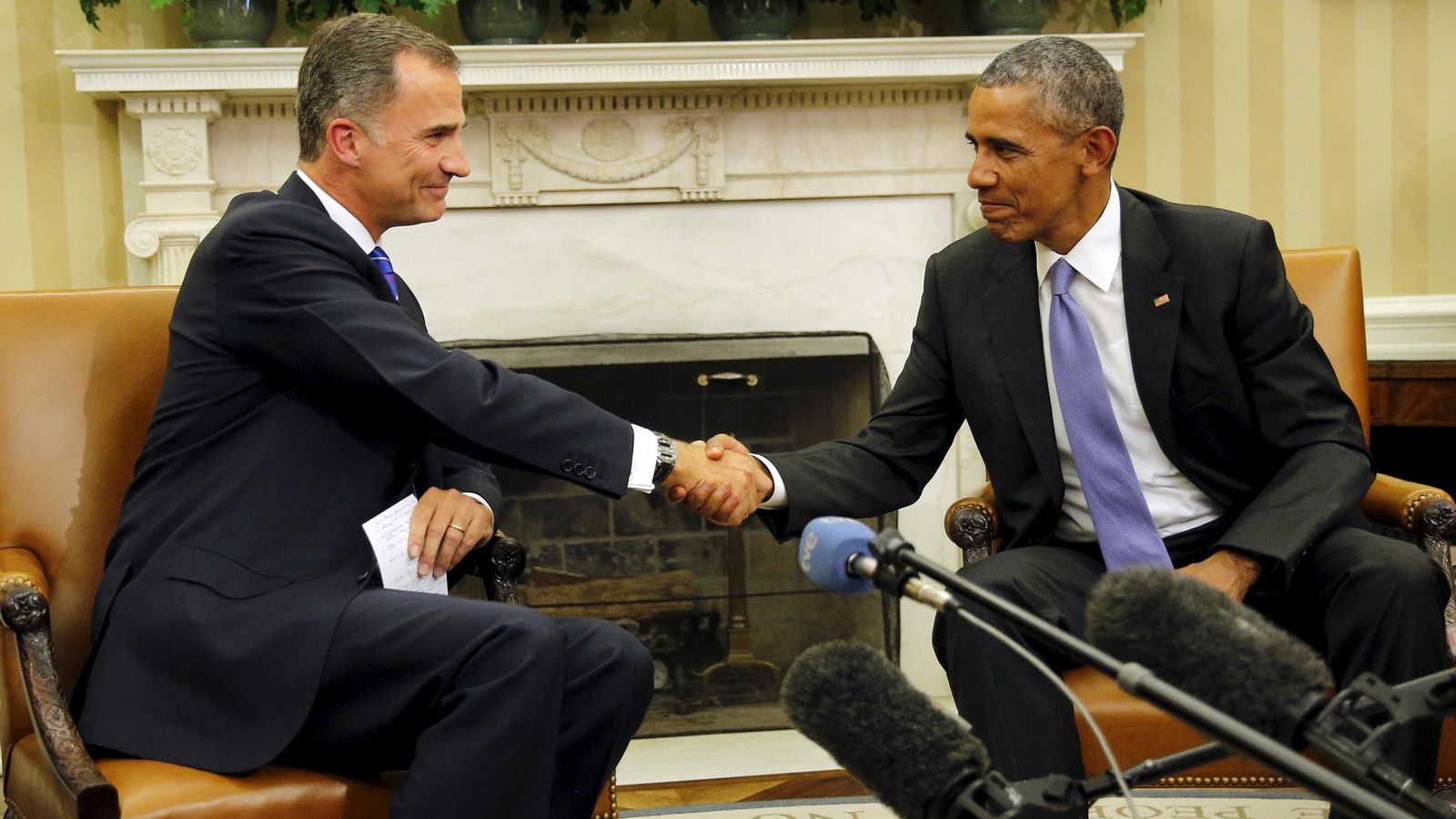 Foto: El Rey Felipe VI y el presidente de Estados Unidos, Barack Obama, en su encuentro mantenido en la Casa Blanca. (Reuters)