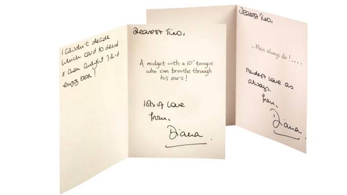  Las tarjetas de Diana a Tino. (Dominic Winter Auctioneers)
