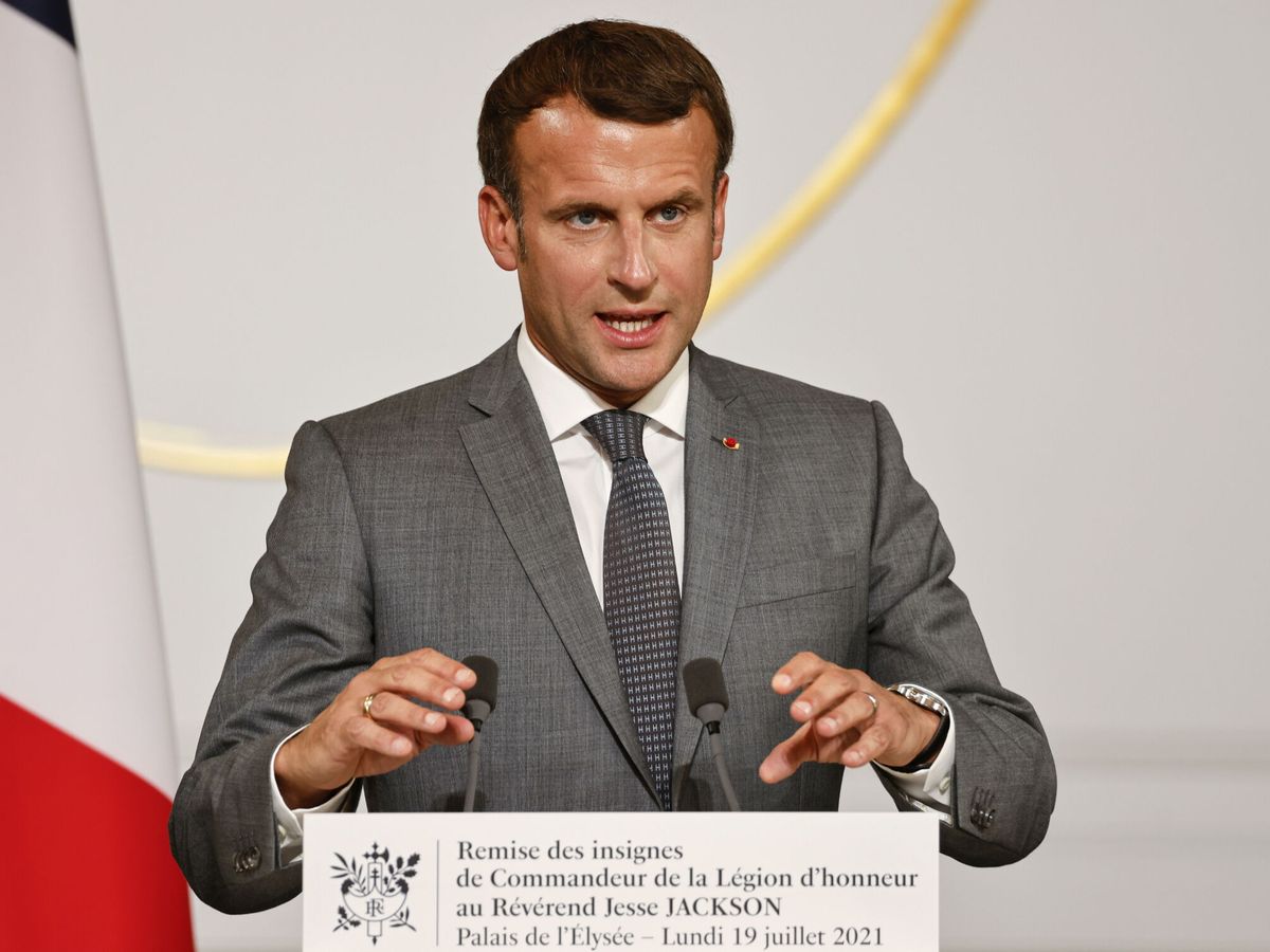 Foto: Emmanuel Macron, en un discurso reciente. (EFE)