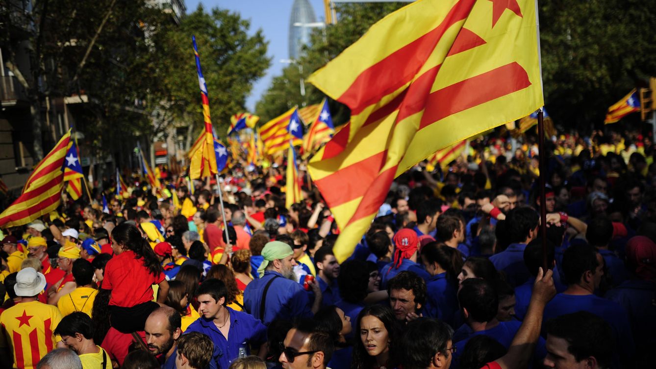Foto: Celebracion de la Diada en Cataluña. (AP)