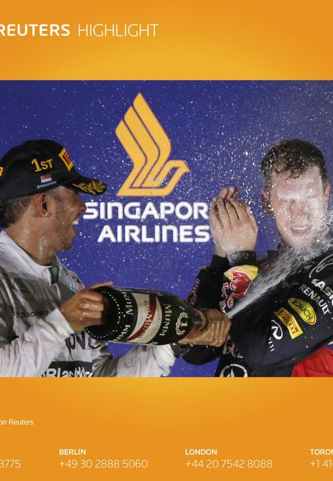 Foto: Hamilton y Vettel, en el podio de Singapur.
