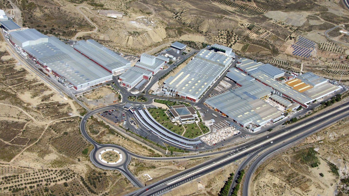Vista aérea del parque industrial de Cosentino en Cantoria (Almería). (Cosentino)
