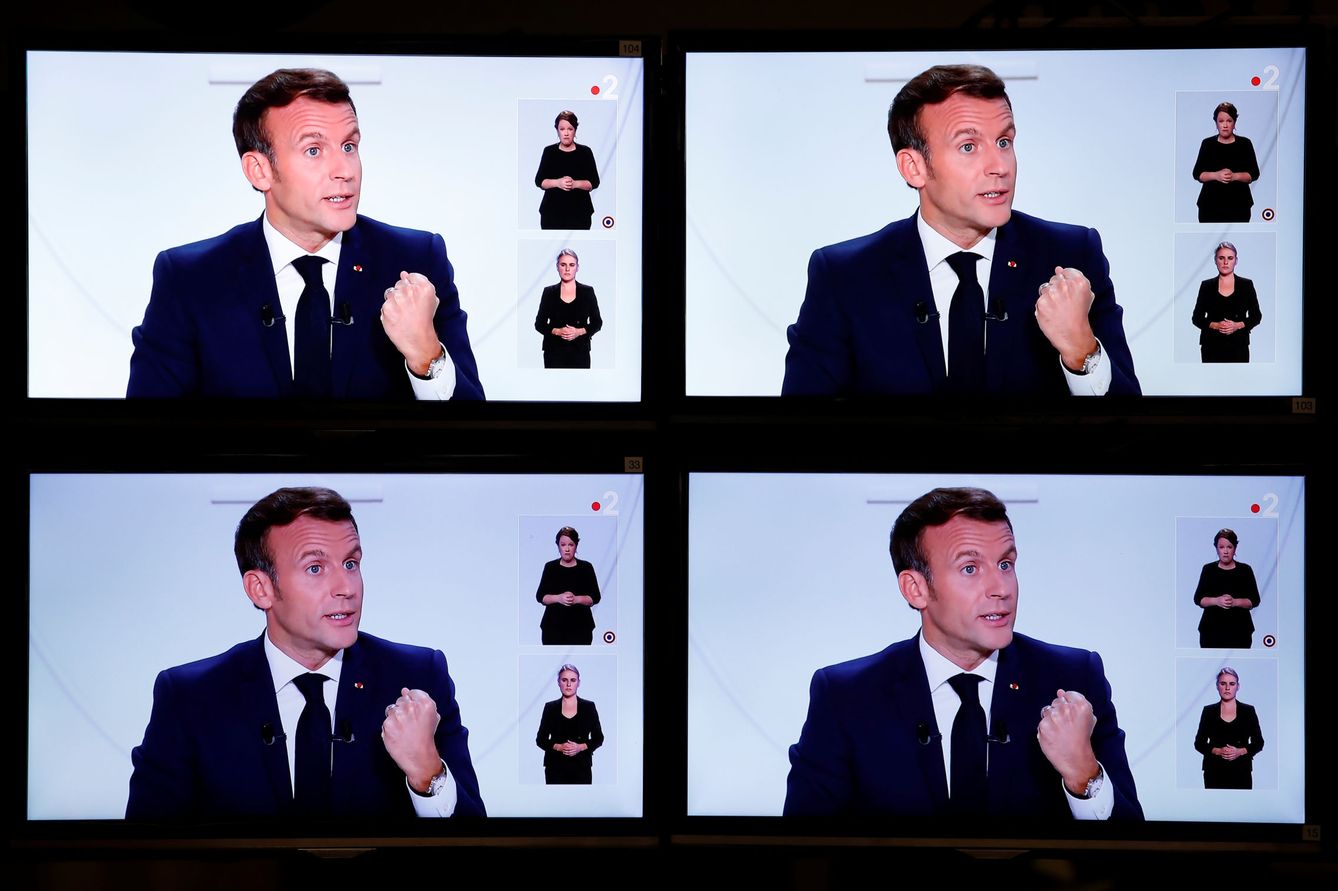 Macron, en una entrevista en la televisión francesa. (Reuters)