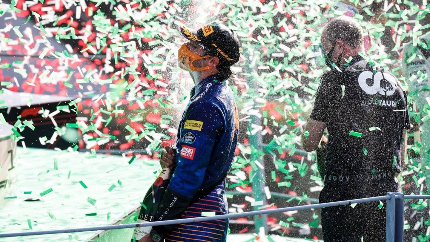 Sainz logró su mejor resultado en la F1 en Monza, un buen aval de presentación para los tifos en 2021 (EFE)