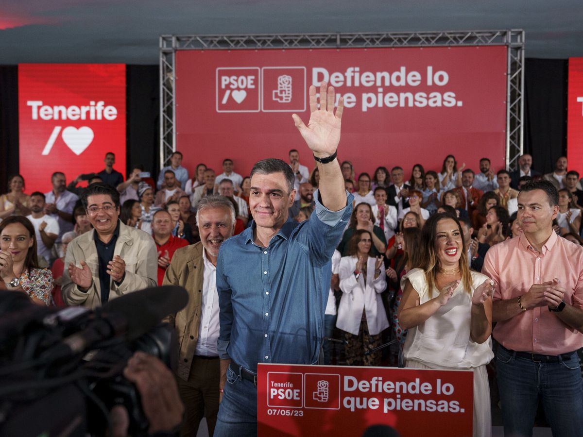 Foto: El presidente del Gobierno, Pedro Sánchez, durante un mitin el pasado domingo en Santa Cruz de Tenerife. (EFE/Ramón de la Rocha)