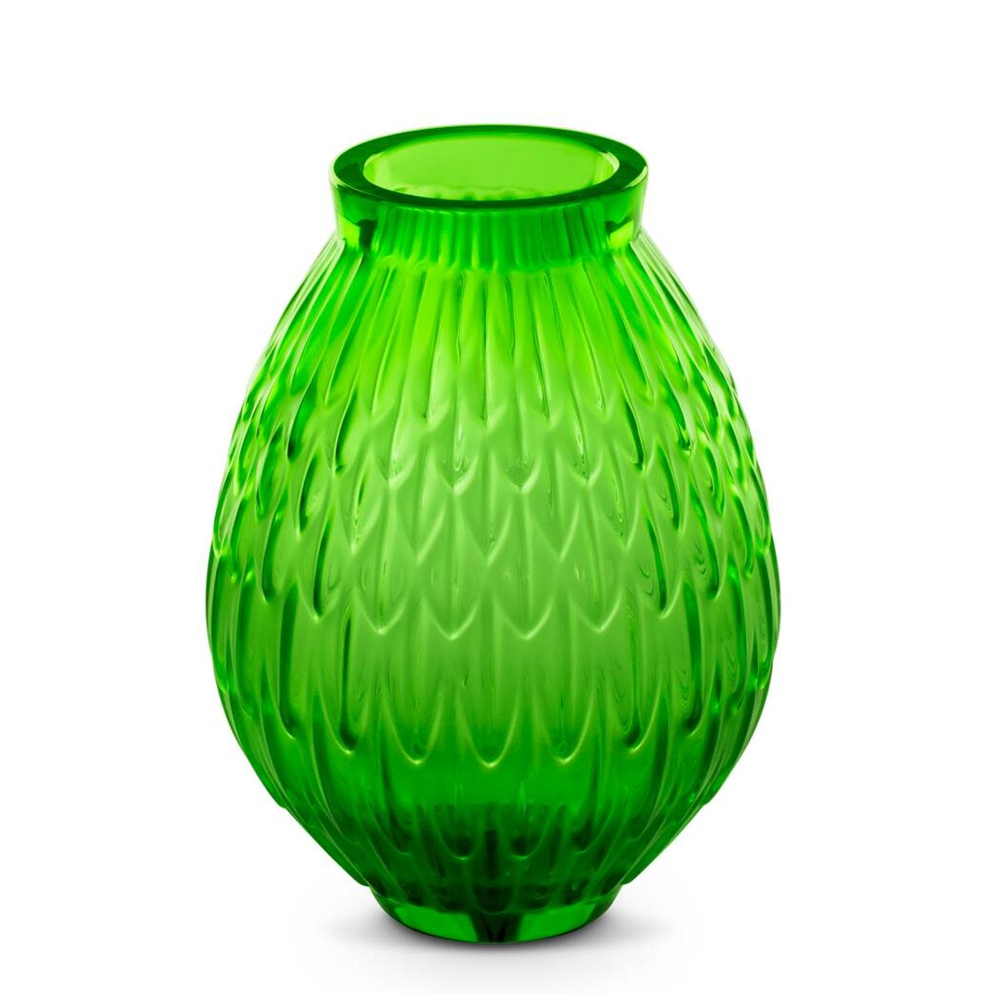 Un jarrón exótico y lujoso de Lalique. (Cortesía)