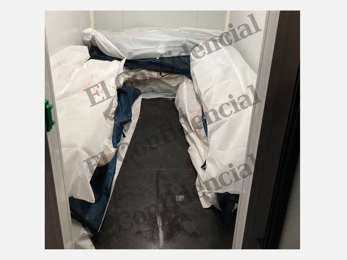 Foto: Estado en el que estaban los cuerpos en el contenedor frigorífico. (EC)