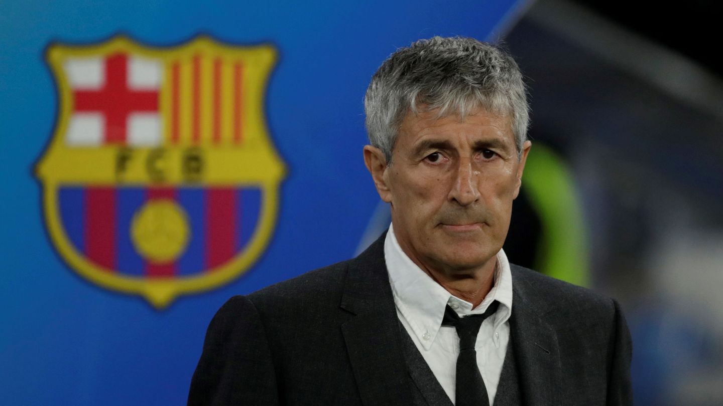 Quique Setién, en su última experiencia en los banquillos como entrenador del Barcelona. (Reuters)
