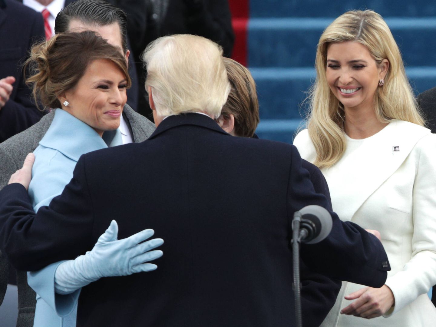 Donald Trump, junto a su esposa y su hija. (Getty)