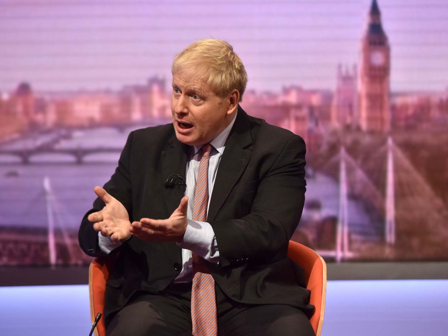 Boris Johnson, durante una intervención en el 'Andrew Marr Show', de la BBC. (Reuters)