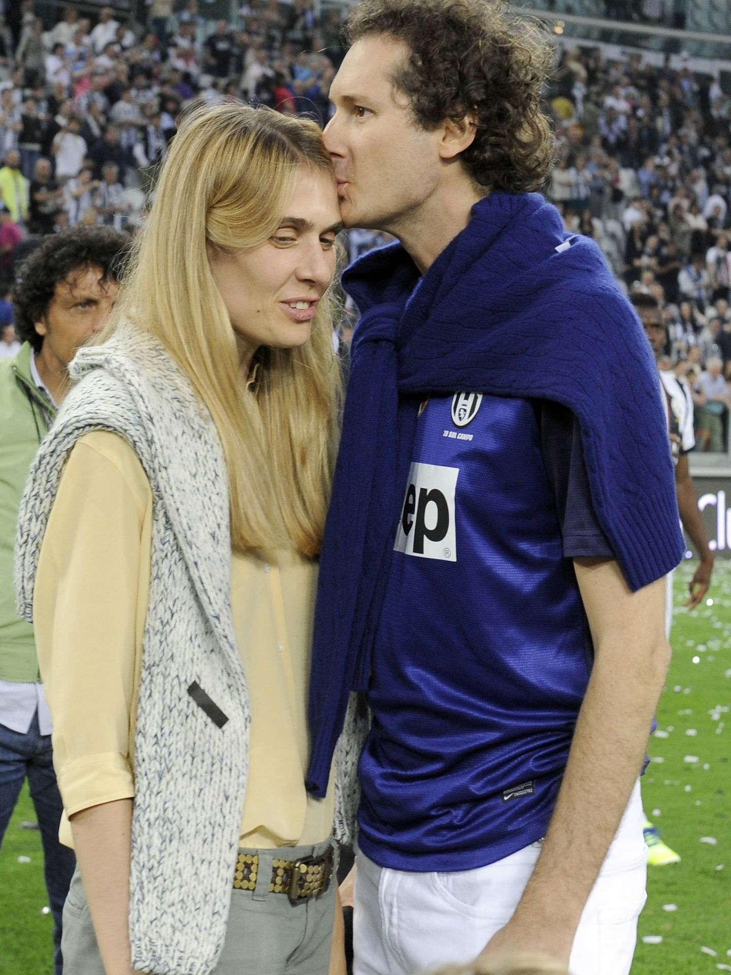 Lavinia Borromeo y su marido, en un partido de la Juventus. 
