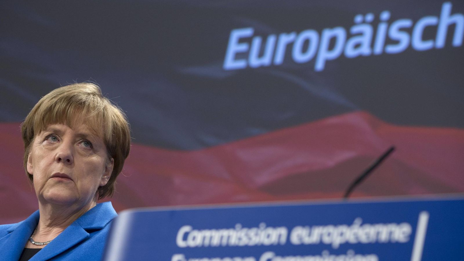 Foto: La canciler Angela Merkel durante un conferencia de prensa conjunta con Jean-Claude Juncker en Bruselas (Reuters).