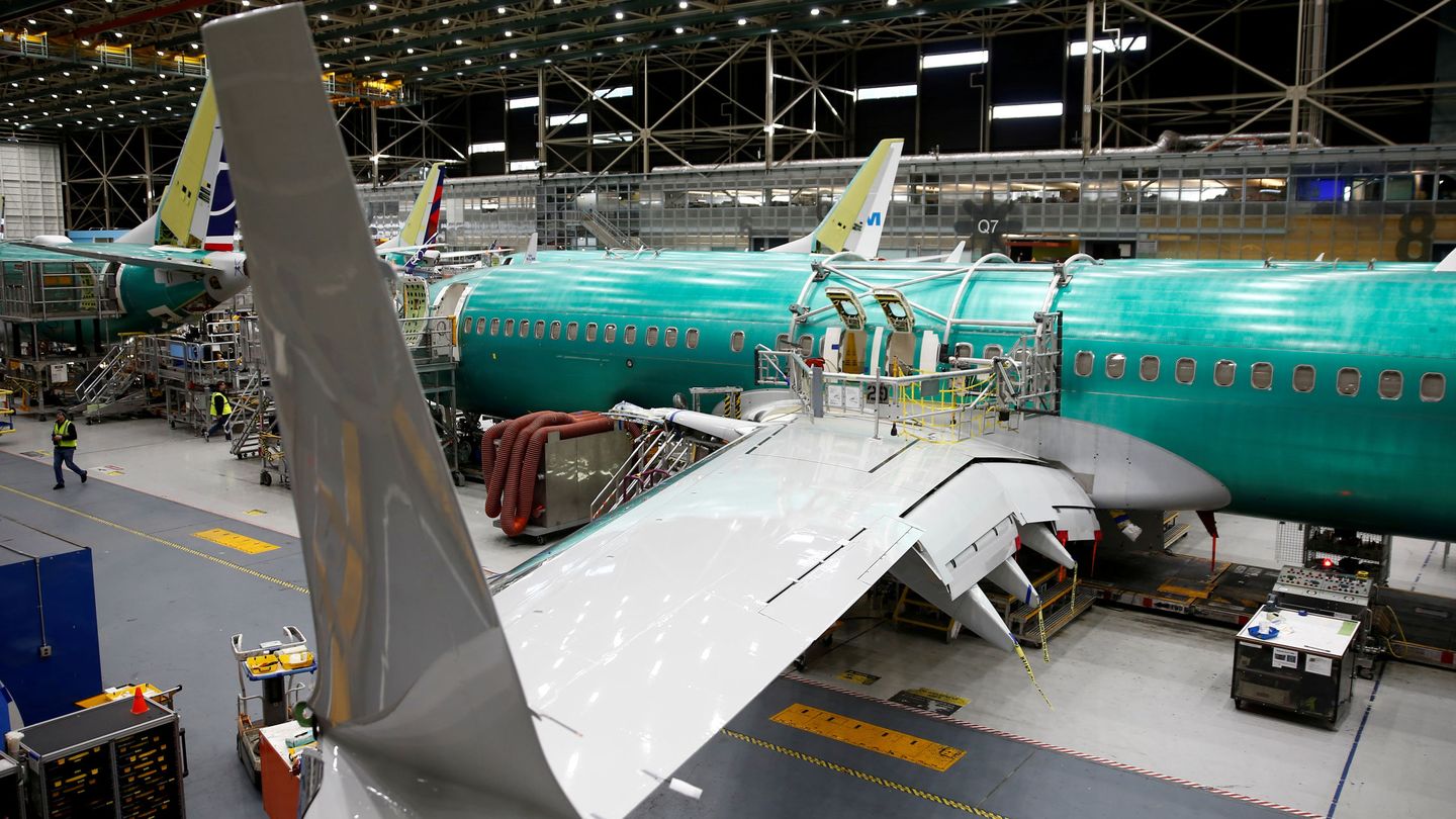 FILE PHOTO: A 737 Max aircraft is pictured at the Boeing factory in Renton, Washington, U.S., March 27, 2019.  REUTERS Lindsey Wasson File Photo