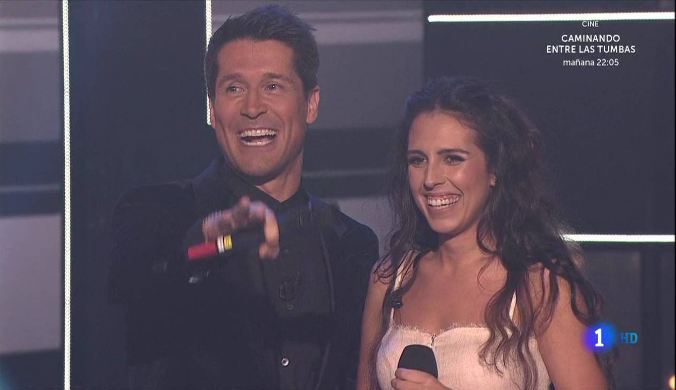 Mirela y Jaime Cantizano en 'Objetivo Eurovisión'. (TVE)