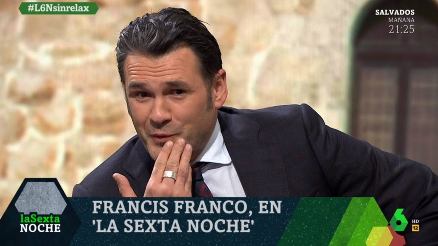La cara de Iñaki López tras el cumplido de Francis Franco. (La Sexta).