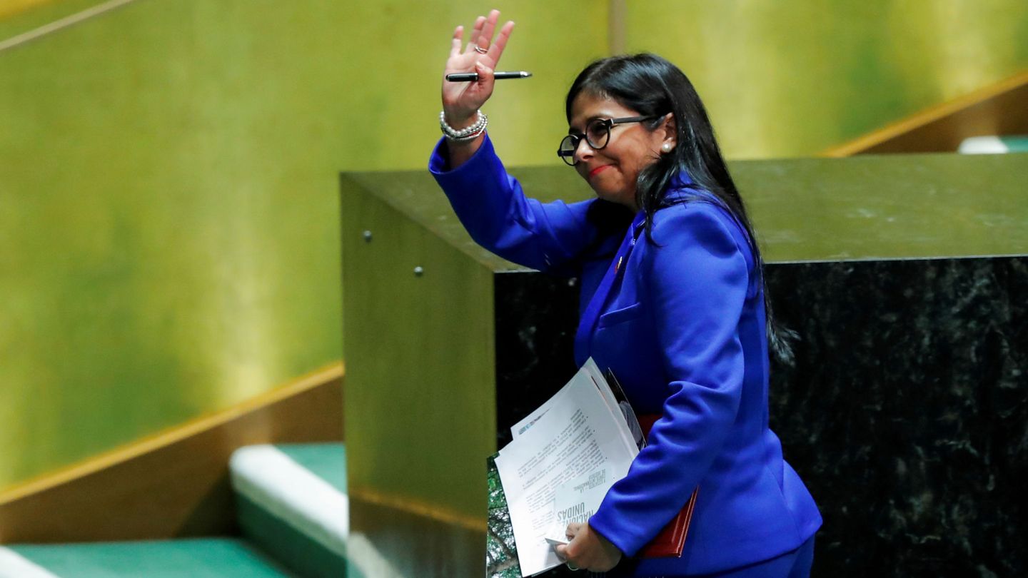 Delcy Rodríguez, vicepresidenta de Venezuela, el pasado 27 de septiembre en Nueva York. (Reuters)