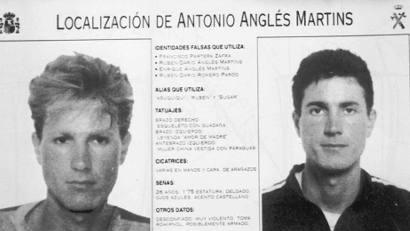 Cartel de búsqueda y captura de Antonio Anglés.