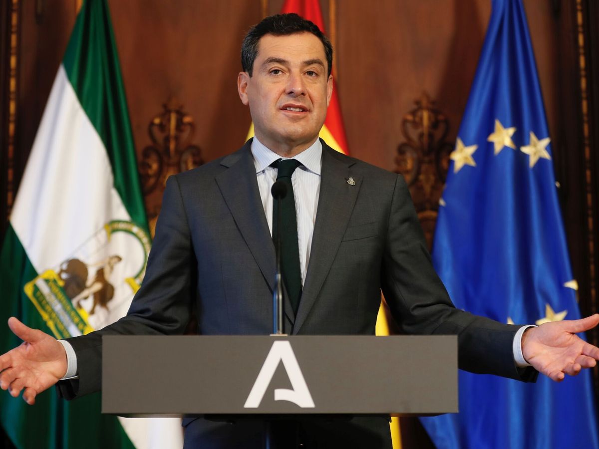 Foto: El presidente de la Junta de Andalucía, Juanma Moreno. (EFE/José Manuel Vidal)