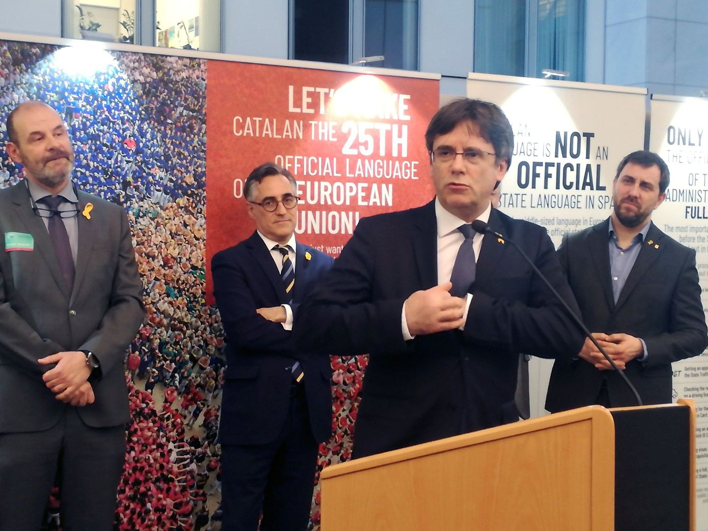 Carles Puigdemont en un acto reciente en Bruselas. (EFE)