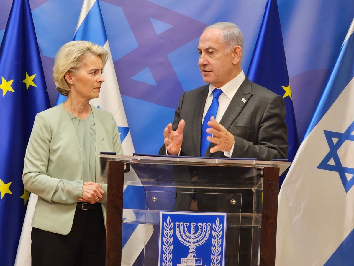 Foto: Von der Leyen y Netanyahu. (EFE/Gobierno israelí)
