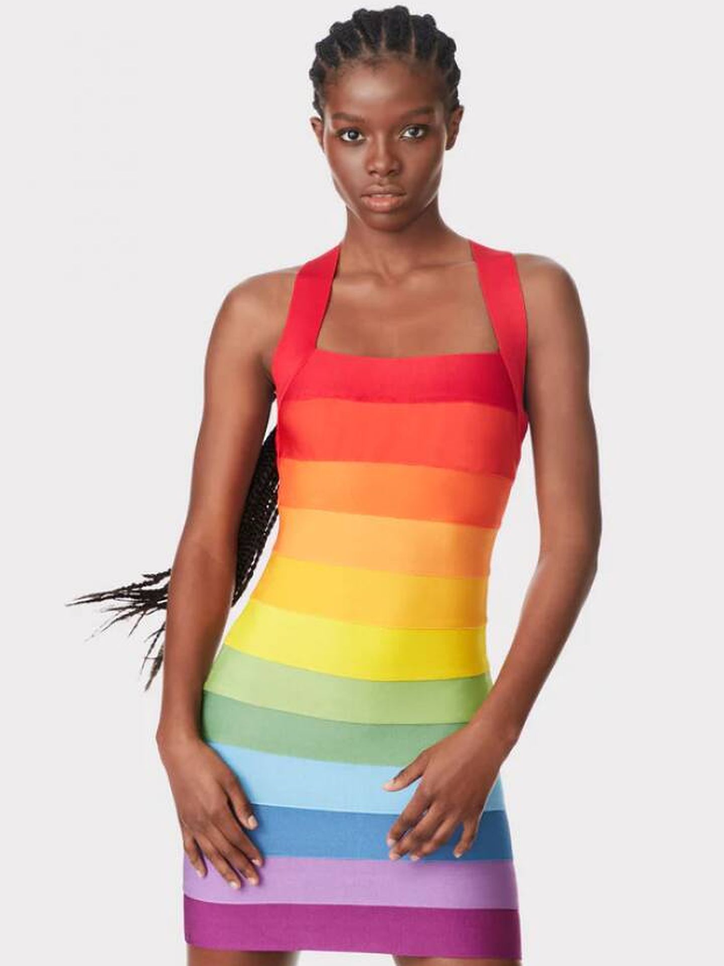 Modelo Rainbow de la firma Hervé Léger. (Cortesía)