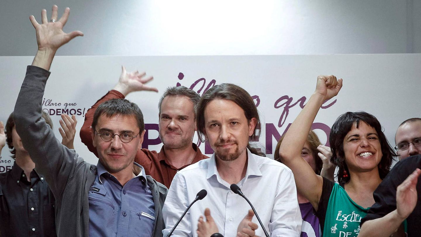 Los dirigentes de Podemos celebran el resultado de las elecciones europeas de 2014. (EFE: Emilio Naranjo)