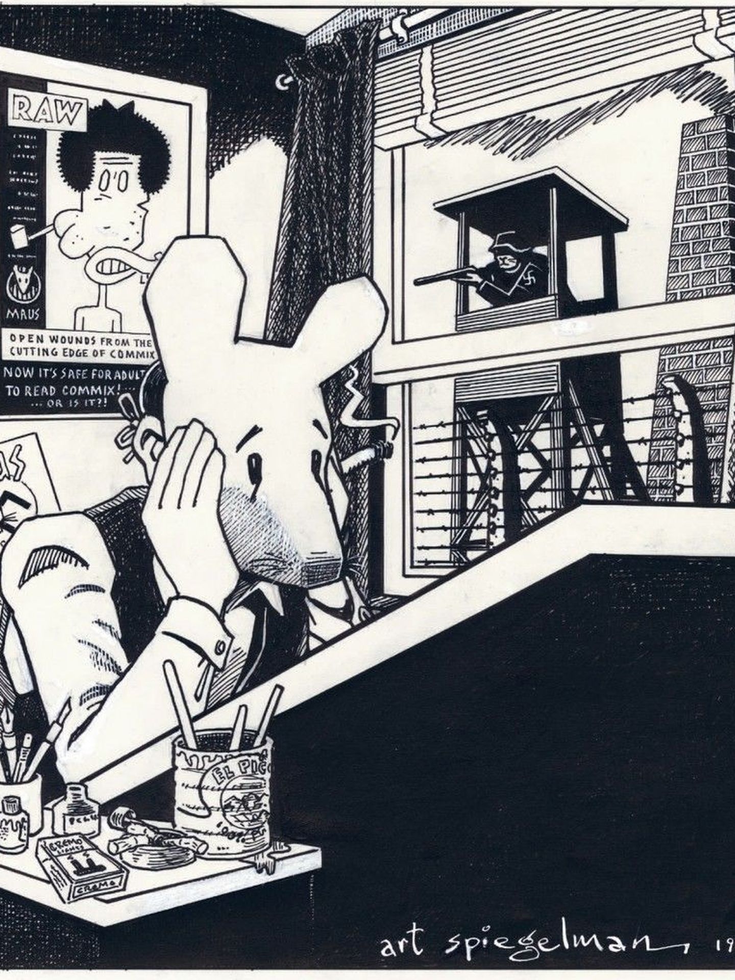 'Autorretrato con máscara de Maus', de Art Spiegelman publicado en 1989