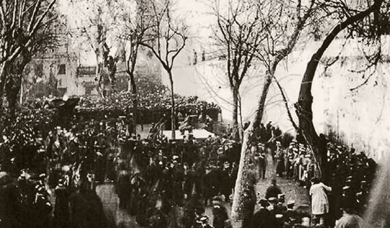 Ejecución con garrote vil de Isidre Mompart en Barcelona en 1890. (Cedida)