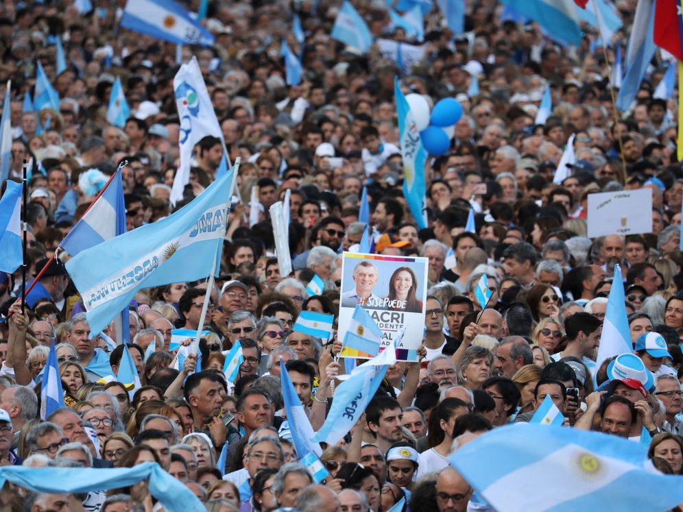 Foto: Imagen de un acto de campaña del actual presidente de Argentina, Mauricio Macri. (Reuters)
