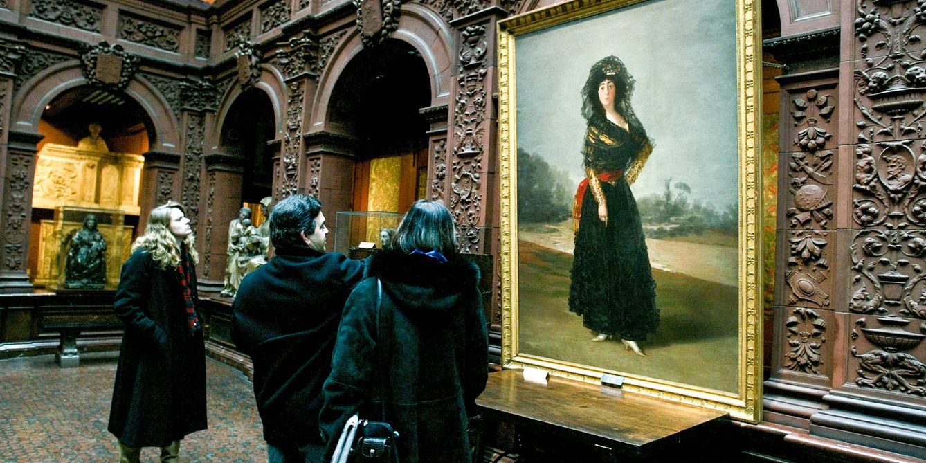 Una de las salas de la Hispanic, con una pintura de Francisco de Goya.