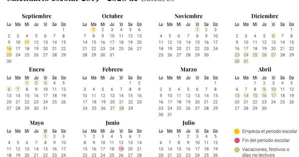 Foto: Calendario escolar 2019-2020 en Baleares (El Confidencial)