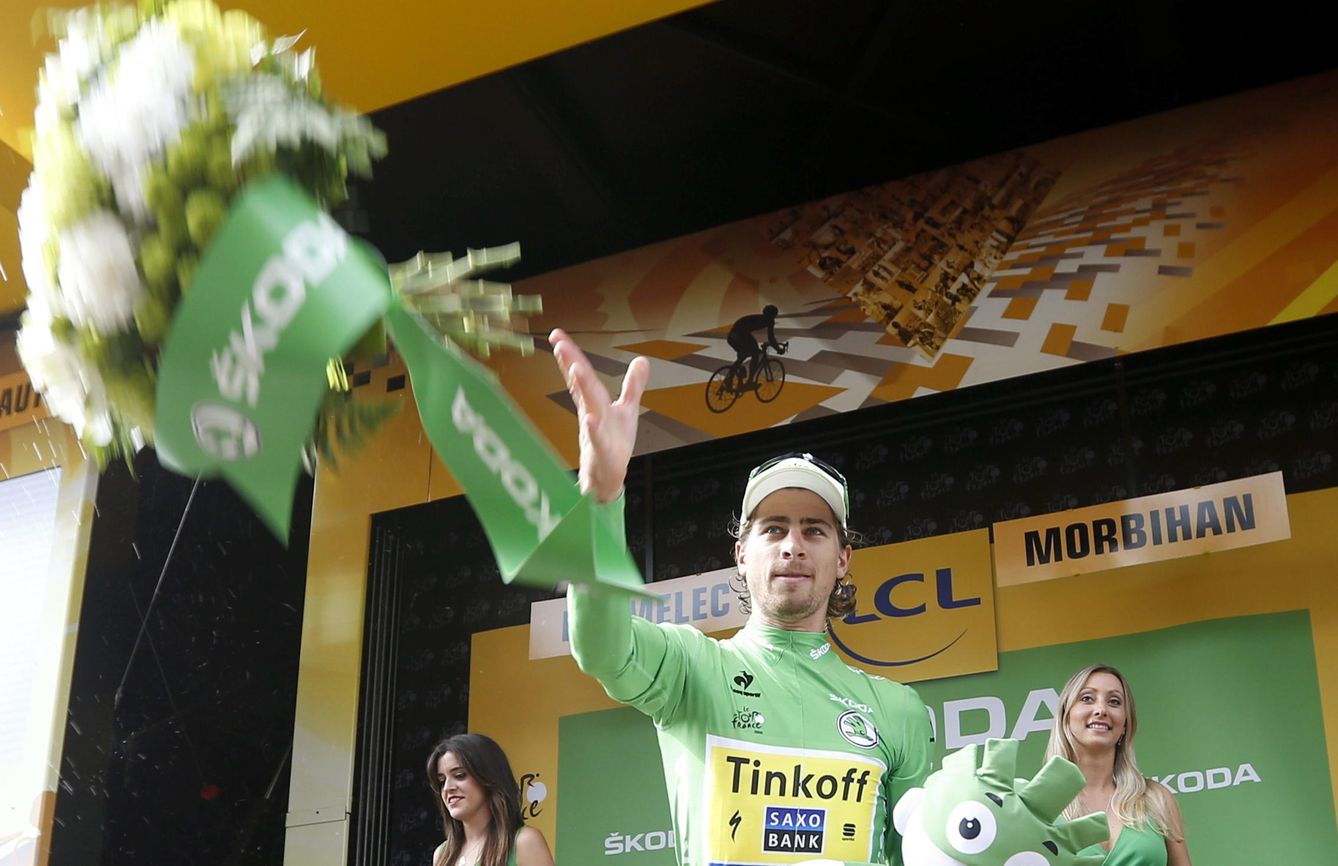 Foto: Peter Sagan encarriló su cuarto 'maillot' verde consecutivo (EFE).