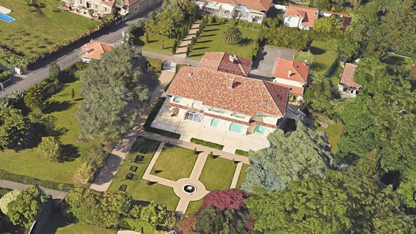 Vista aérea de la mansión Villa Carlotta, en Biarritz, Francia.