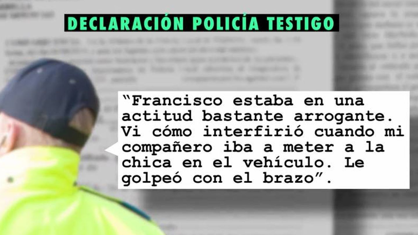 Parte de la declaración del otro policía. (Mediaset)