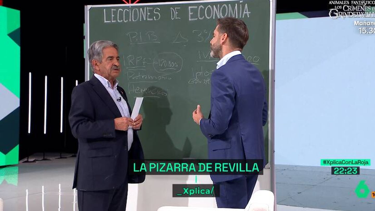 Miguel Ángel Revilla junto a José Yélamo en 'La Sexta Xplica'. (Atresmedia)