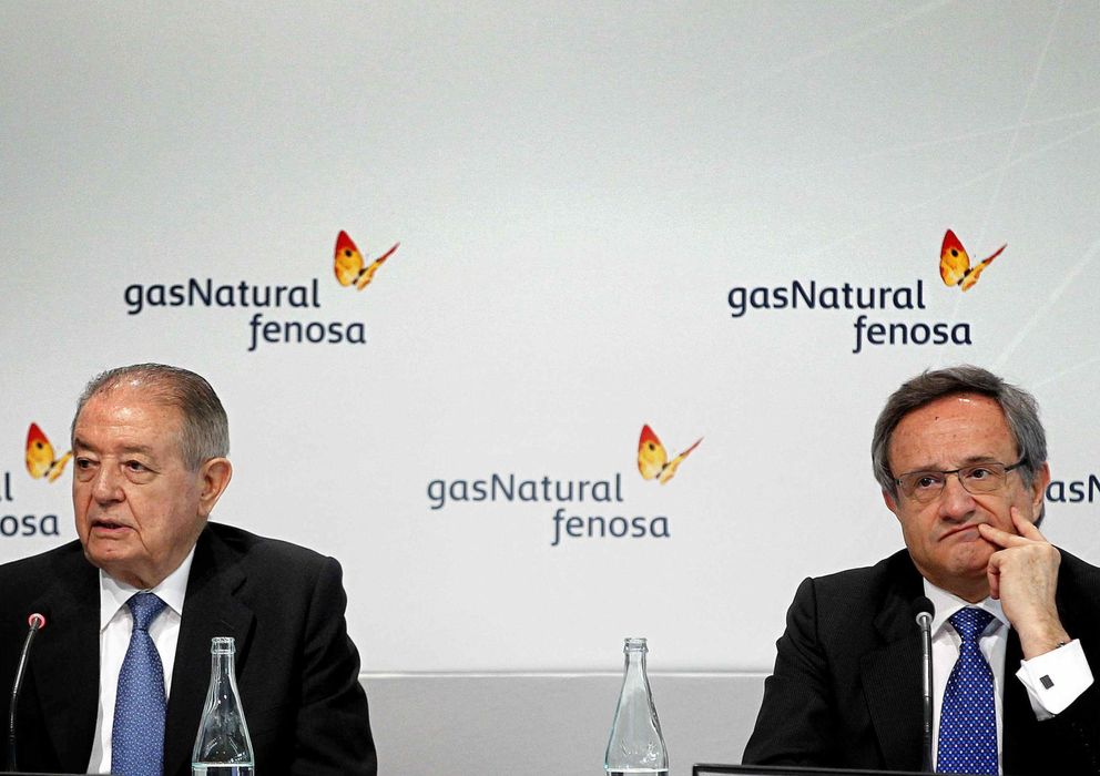 Foto: El presidente de Gas Natural Fenosa, Salvador Gabarró (i), y el consejero delegado Rafael Villaseca (d) (Efe)