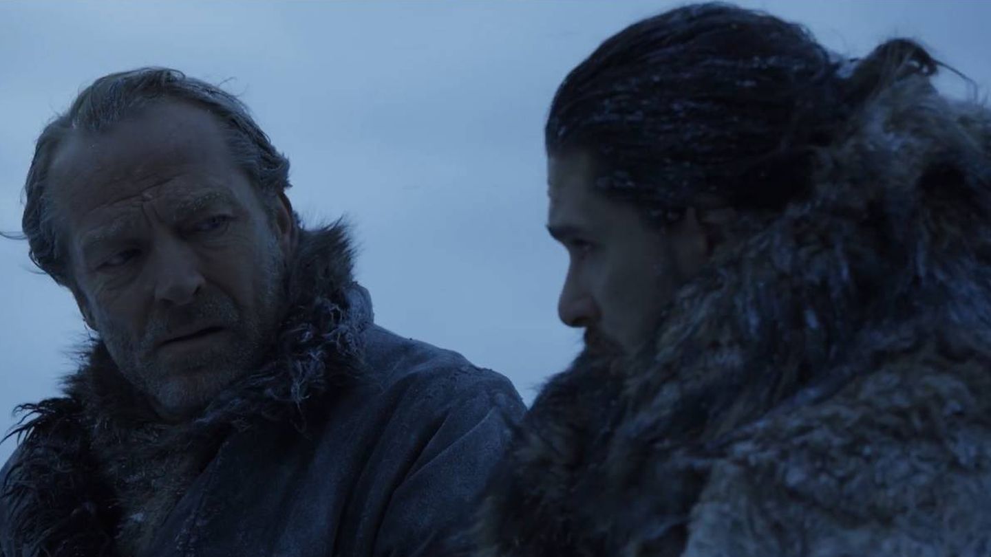 Imagen del sexto capítulo de la séptima temporada con Ser Jorah y Jon Nieve