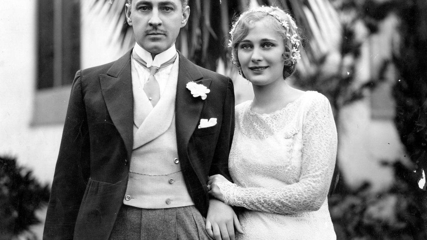 John Barrymore con su primera mujer, Dolores Costello. (Getty)