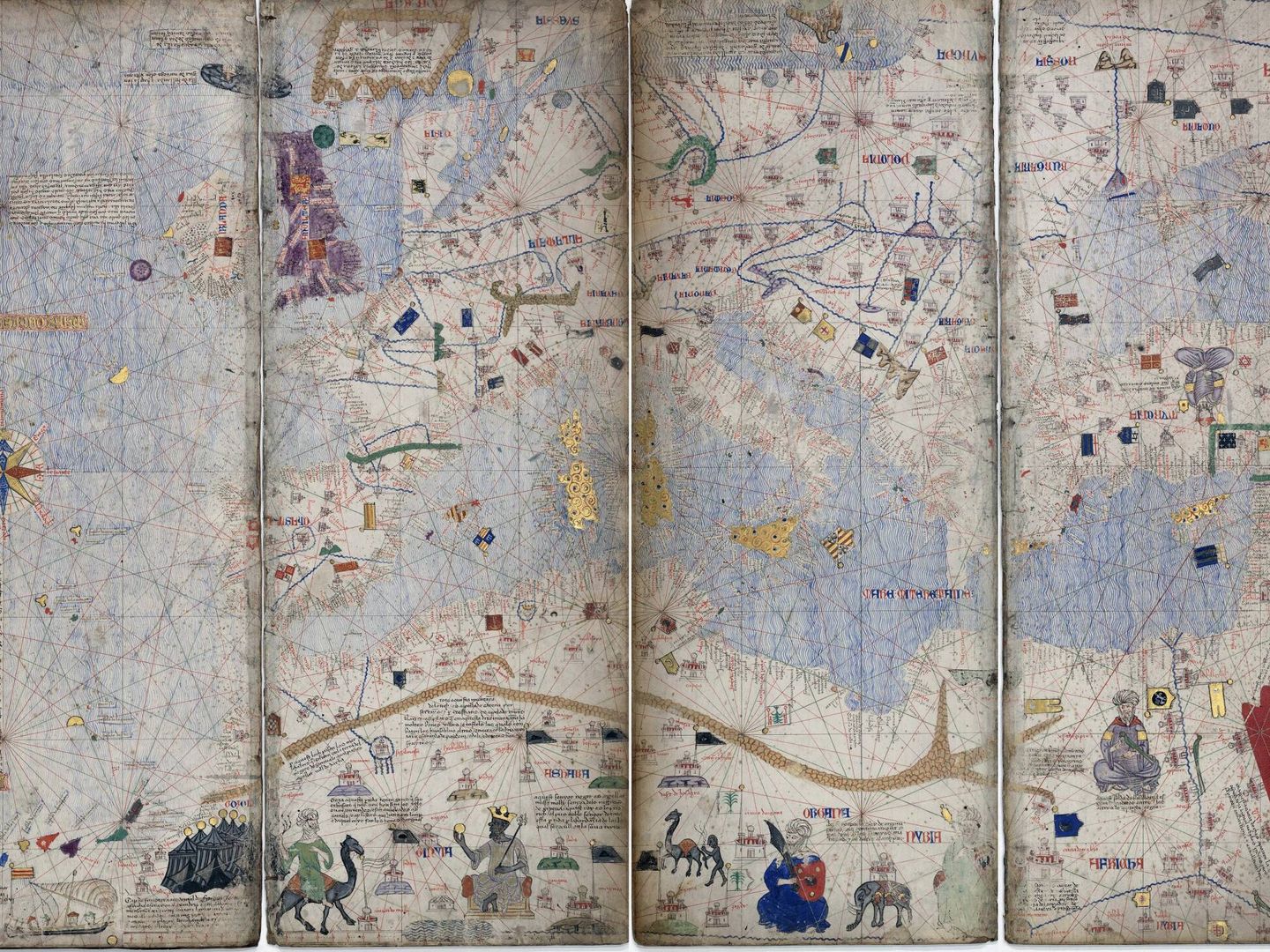 Mapamundi en el que en la parte inferior aparece Mansa Musa. (Biblioteca Nacional de Francia)